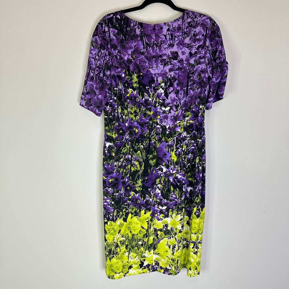 Escada purple poppy Floral Print Sheath Dress - Picture 11 of 16
